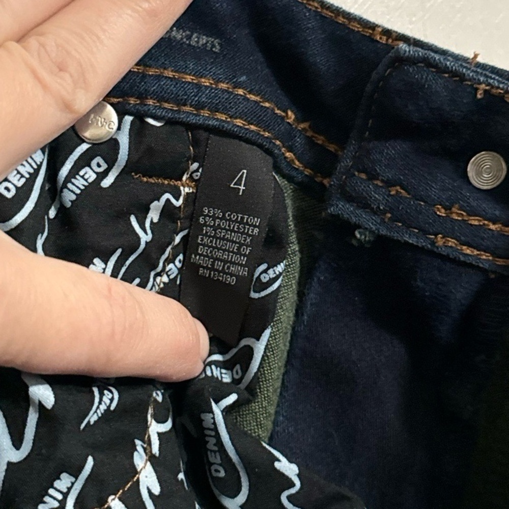 INC Jeans Womens 4 Dark Blue Skinny Leg Regular Fit Denim Stretch 5 Pocket - Picture 4 of 5